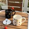 Korean Colored Mug with Lid Spoon High End Ceramic Cup Household Water Cup Living Room High Value Coffee Cup
