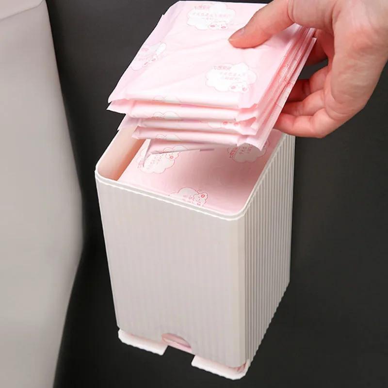 Wall-Mounted Waterproof Bathroom Organizer – Versatile Dustproof Sanitary Napkin & Craft Storage Box