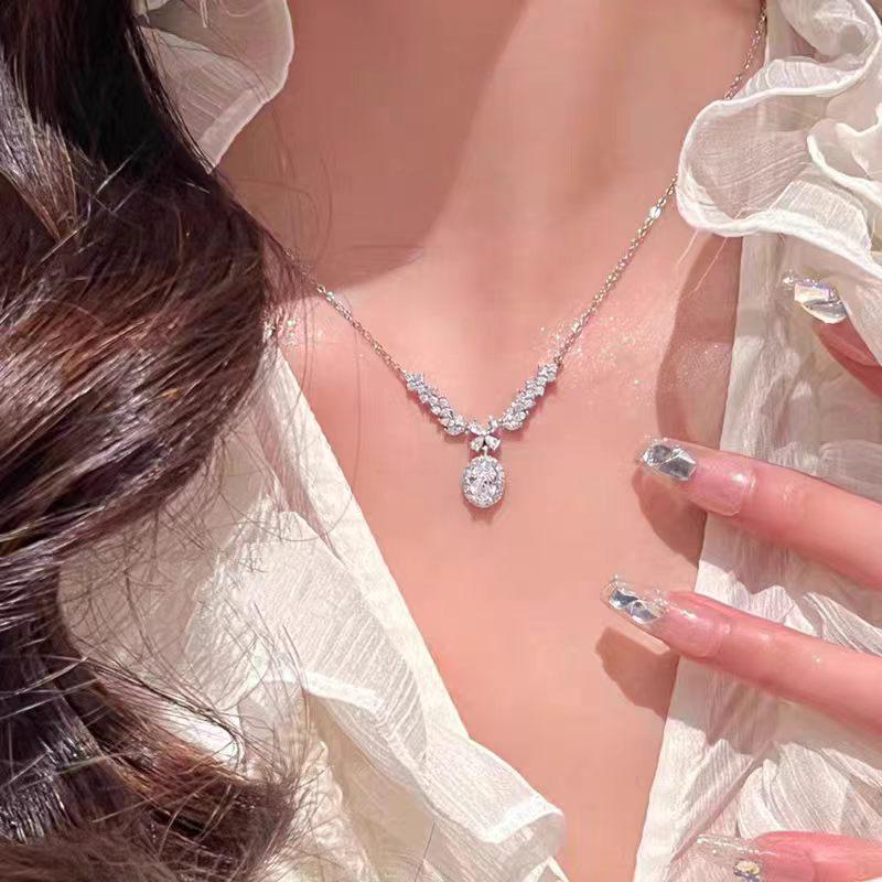 Sterling Silver Angel Wings Water Drop Pendant Necklace 925 Sterling Silver