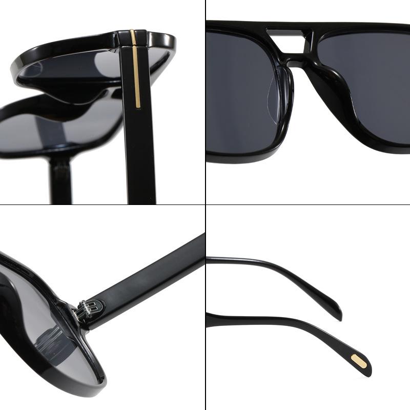 New fashion double beam square women's sunglasses UV-proof cycling sunglasses high-end trendy men's glasses