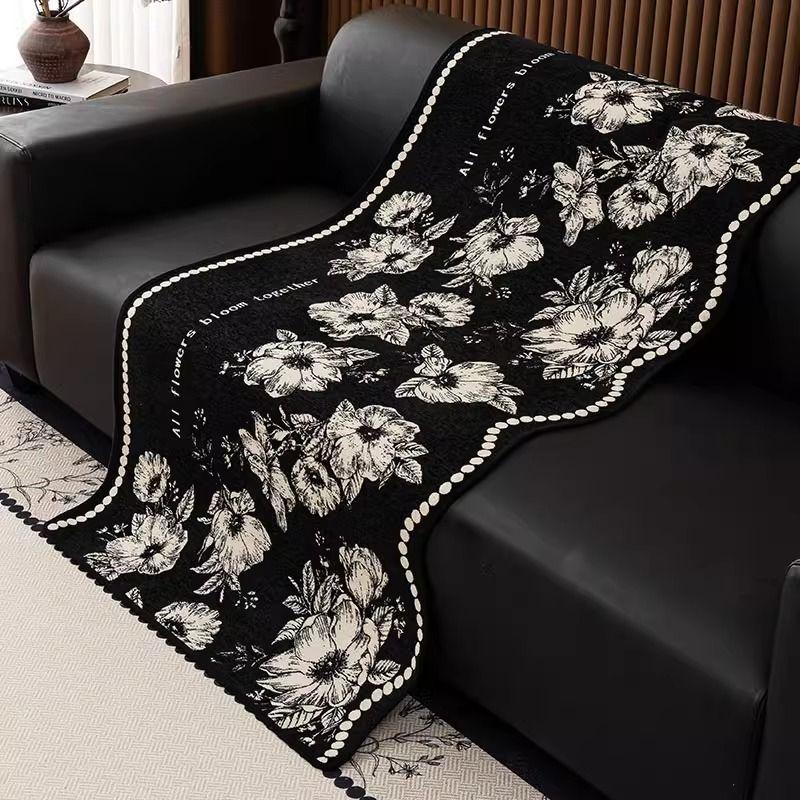 Modern Camellia Chenille Sofa Cover - Fit for Single To Four-Seater Sofas, Soft & Comfortable, Non-Slip, Dustproof & Breathable Couch Protector