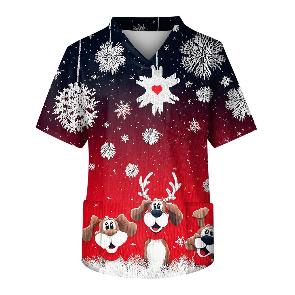 Pánská pracovní halenka s krátkým rukávem a výstřihem do V na hrudi