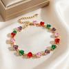 Colorful Zircon Double Hanging Open Mouth Bracelet Necklace DIY Handmade Assembly Earrings Bracelet Jewelry