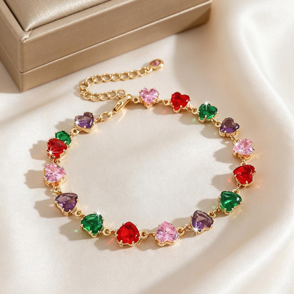Colorful Zircon Double Hanging Open Mouth Bracelet Necklace DIY Handmade Assembly Earrings Bracelet Jewelry