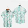 Men's Fashion Summer T-Shirts Hawaiian Print Cozy Casual One Button Shirts Short Sleeve Beach Oversized Shirts