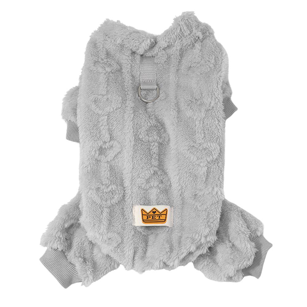 Warm Dog Clothes Soft Pet Jumpsuits For Small Medium Dogs Cats With D-ring Love Print Puppy Costume Teddy Chihuahua Pug Coat