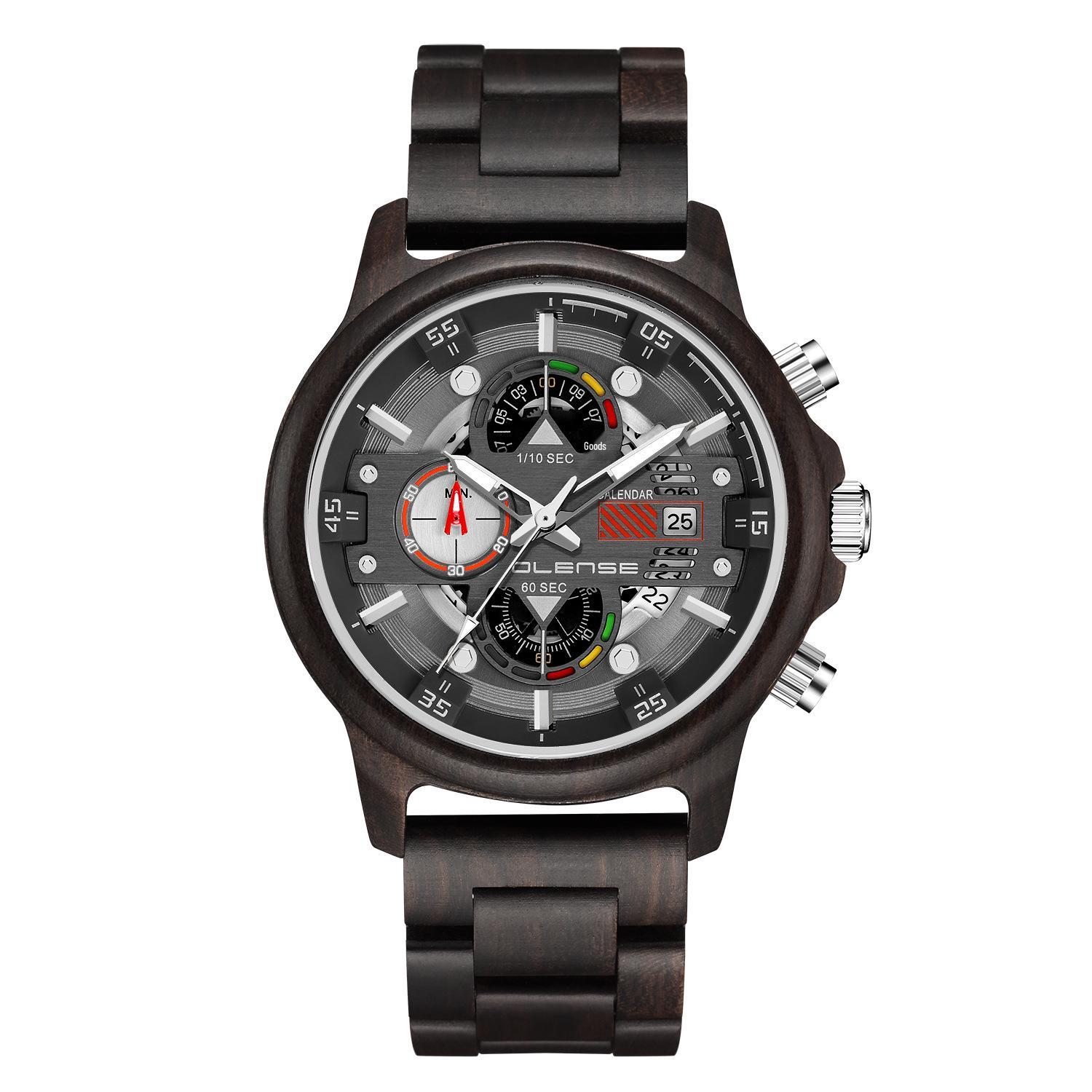 

Oulonshi Men s Multifunctional Wooden Quartz Watch - Luminous Sports & Fashion Design