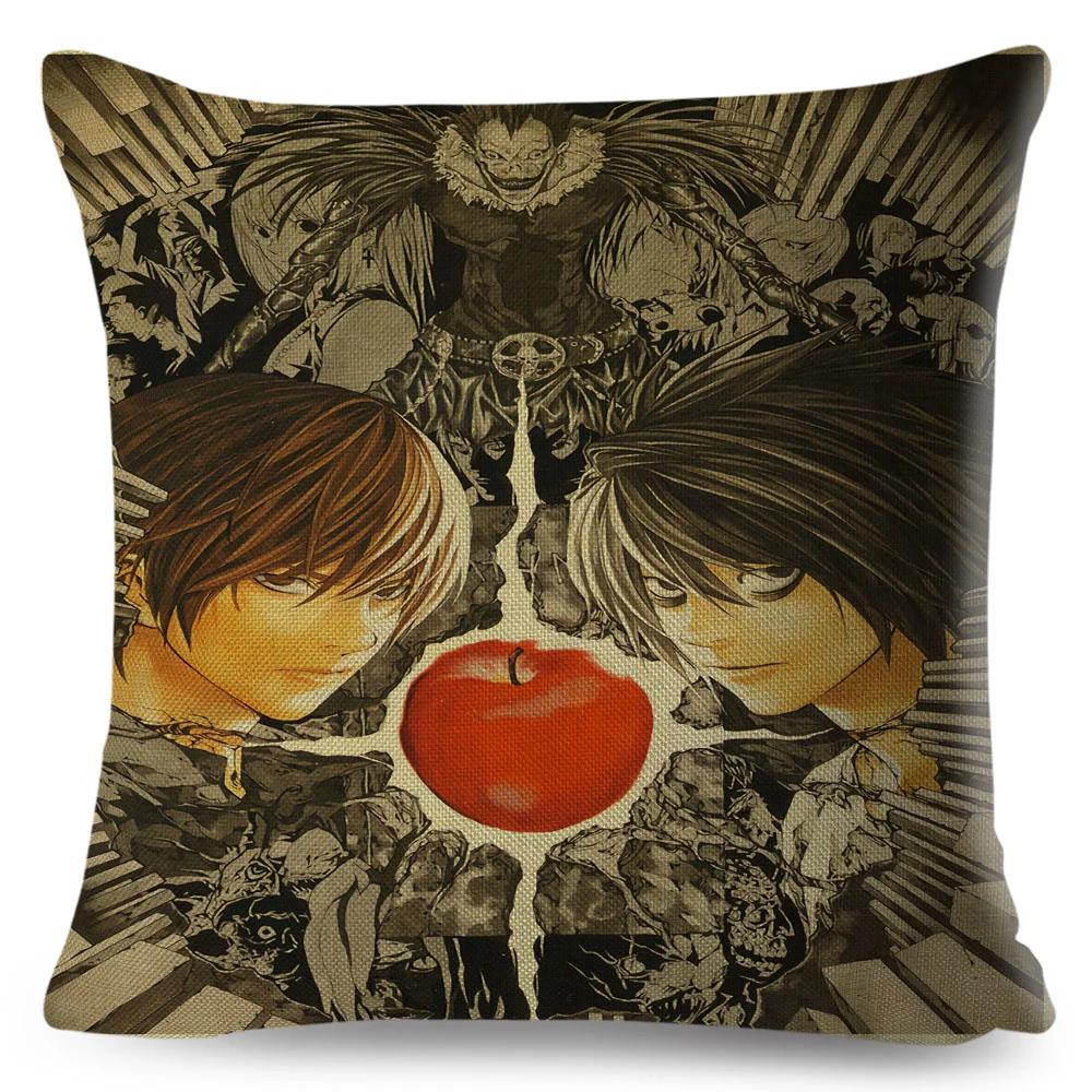 Death Note Cushion Cover Decor Cartoon Classic Anime Print Pillow Case Polyester Pillowcase for Sofa Home Children Room 45x45cm