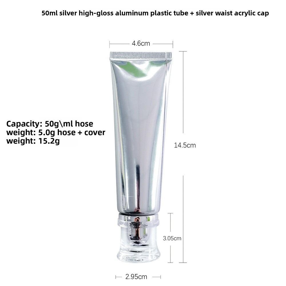 

50 мл Косметические контейнеры Многоразовые Дорожные бутылочки Для Средства для умывания Лосьона Крема для рук silver-1