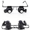 20X Glasses-style Magnifying Glass with LED Light Optical Lens for Watching Repair Detection Reading