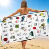 1Pc Alphabet Adventure Beach Towel, Quick Dry, Multi-Use for Beach Pool Gym Yoga Home Travel, Christmas, Halloween, Xmas Gift M928735