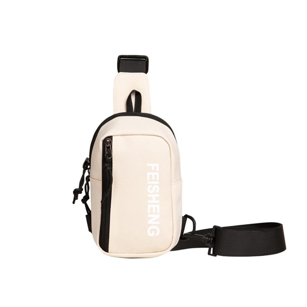 

Мужская нагрудная сумка большой вместимости, нейлоновая спортивная поясная сумка, повседневная наплечная сумка кроссбоди для путешествий бежевый