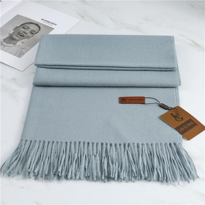 Scarf Imitation Cashmere 29 Colors Thick Warm Solid Color Scarf Shawl Women'S Winter Fashion Tassel Versatile Scarf Men