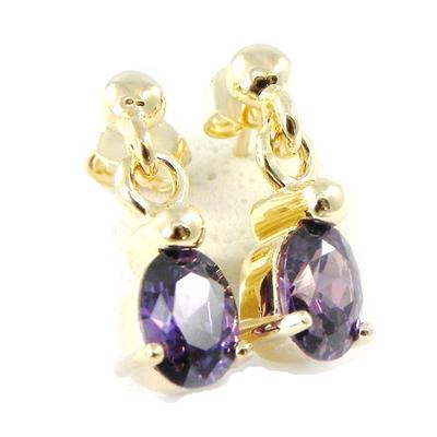 [G1976] - Gold Plated 'Adeline' Amethyst Earrings