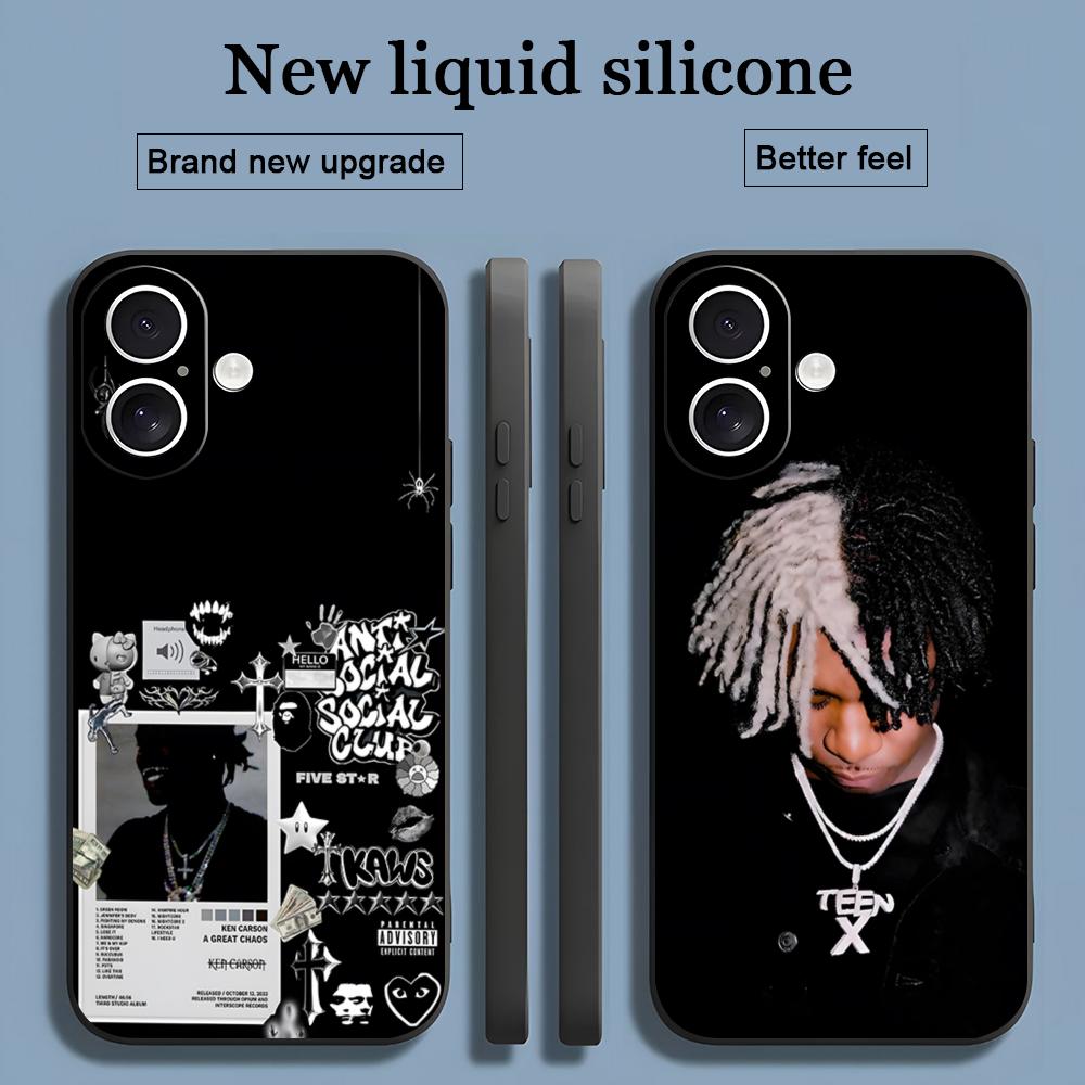 Popular K-Ken Car-son Singer Phone Case For iPhone 17 16 15 14 13 12 11 X XR XS 8 Plus Mini Pro Max Soft black Shockproof Cover