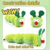 Cat Catnip Toy for Indoor Bored Cats, Cat Chew Toy for Teeth Cleaning, Bite-Resistant Plush Caterpillar Design, with 1pcs Chew Rope for Cats