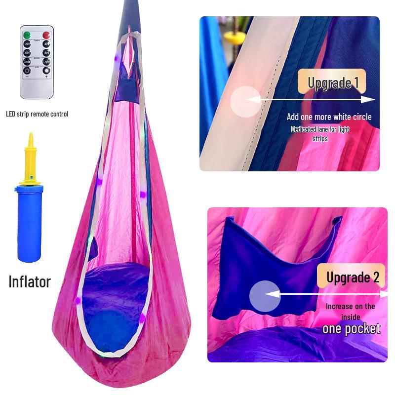 LED-Lit Portable Hanging Chair for Kids – Indoor/Outdoor Creative Nylon Swing