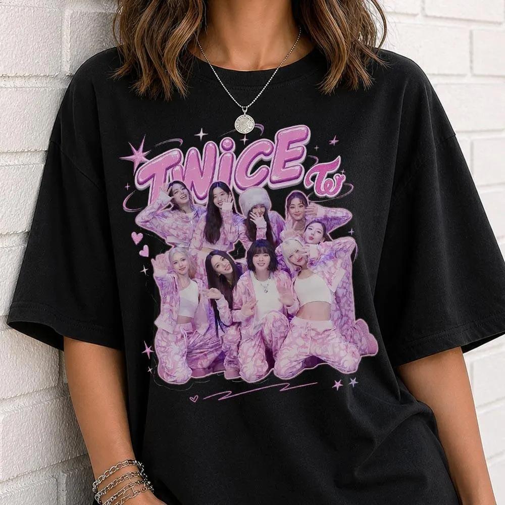 2026 Kpop Twice Members TShirt Unisex Unisex Summer Cotton Y2k Clothing Casual Hip Hop Round Neck Short Sleeved Tee Streetwear