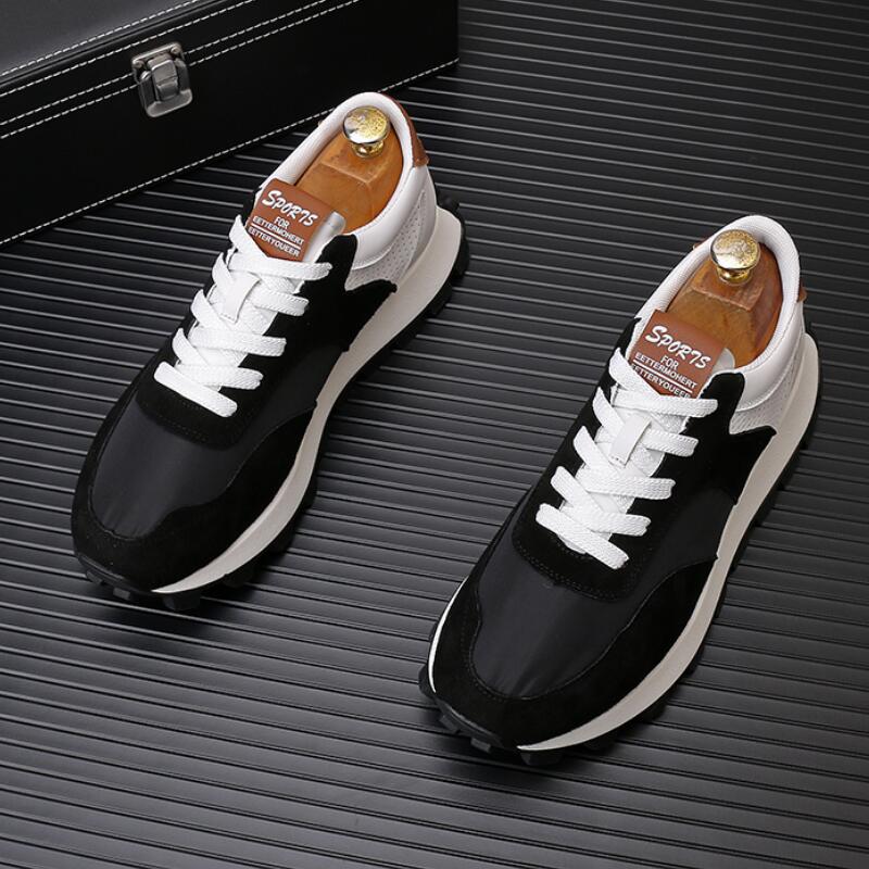 Móda Nové pánské značkové boty Korejská verze luxusní sportovní boty prodyšné vysoce kvalitní boty s měkkou podrážkou zapatos sapat a12