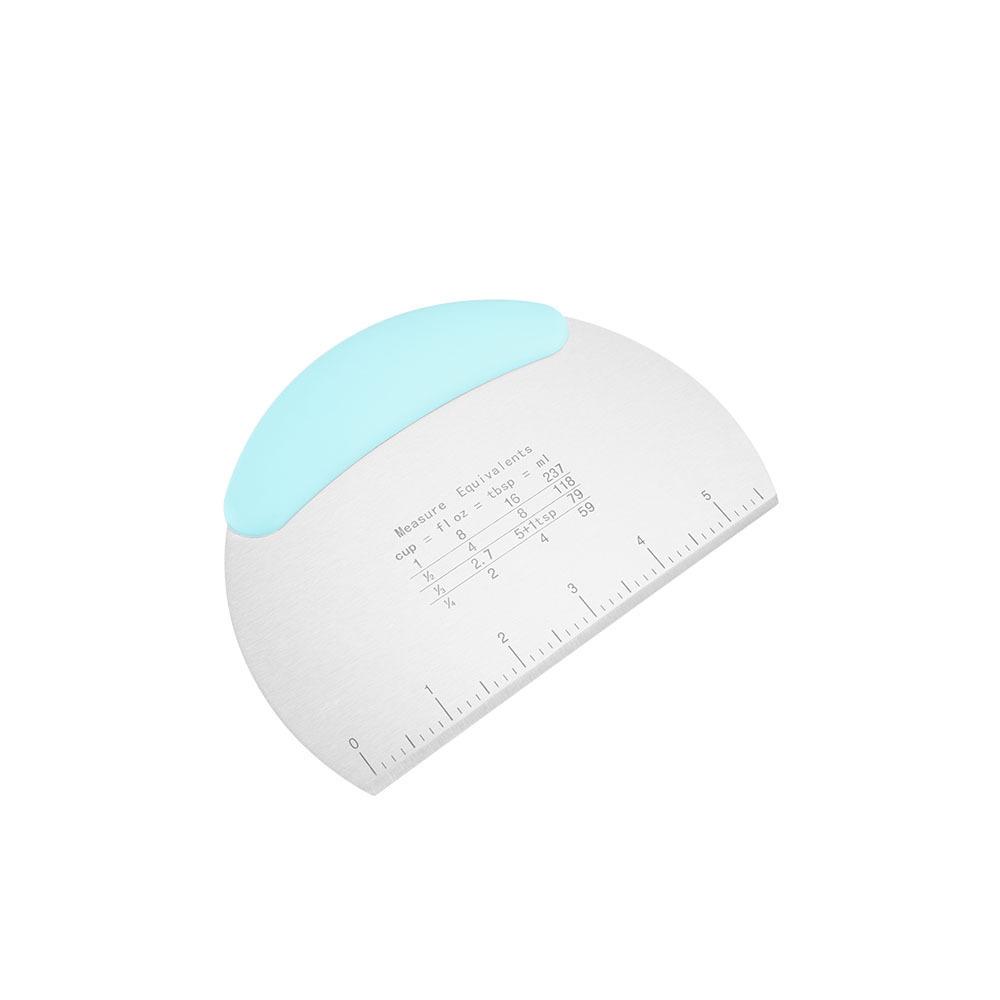 Semicircular stainless steel with graduated noodle cutter, rice flour scraping, flour cutting noodle dough cutter, baking tool