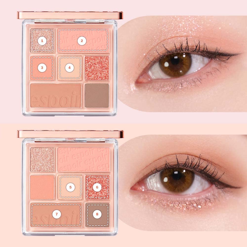 ESPOIR Real Eye Palette Eyeshadow REAL EYE PALETTE Korean Cosmetics ESPOIR Official 5 Apricot (No. Me) [Product]