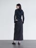 Holpeipeo Tight Ribbed Hoodie - Black