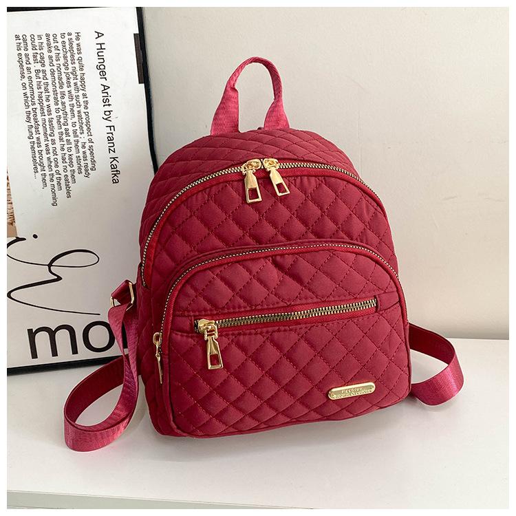 

Повседневная мода однотонный ромбовидный большая вместимость тренд новый дорожный простой рюкзак женский