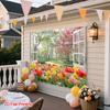 2D Spring Tulip Forest Wall Art Sticker Window View Home Background Cloth