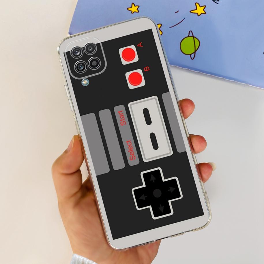 For Samsung Galaxy A12 Case Transparent Cover Fashion Flower Slim Soft TPU Phone Case For Samsung A12 SM-A125F M12 F12 A 12 Capa