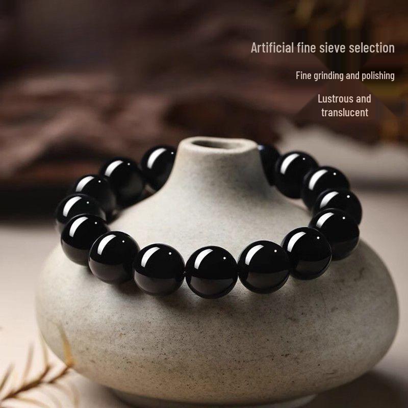 Gold Obsidian Wealth-Attracting Bracelet for Men & Women - Ideal Christmas Gift for Boyfriend
