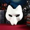 Japanese Kabuki Kitsune Fox Mask Pu Unpainted Masquerade Masks Diy Animal Unpainted Craft Mask For Cosplay Costume Accessory