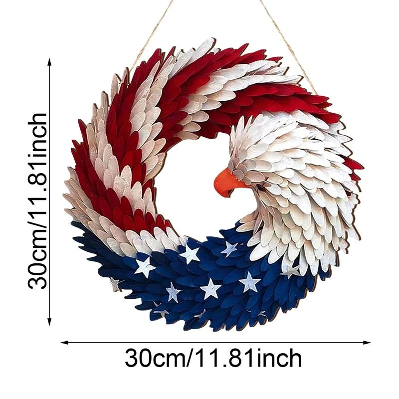 

250th Anniversary Eagle Wreath 4th of July Wreaths for Front Door Patriotic Eagle Flag Wreath Independence Day Home Decoration