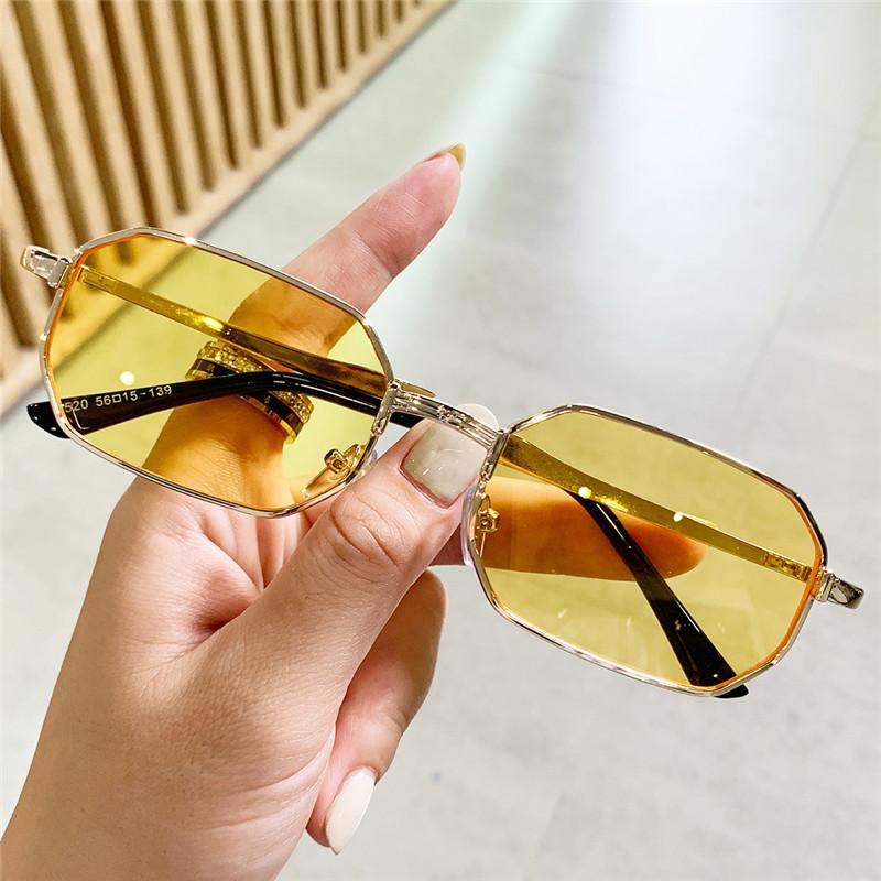 Men's Sunglasses Fashion Rectangle Women Metal Luxury Brand Sun Glasses Classic UV400 Glasses