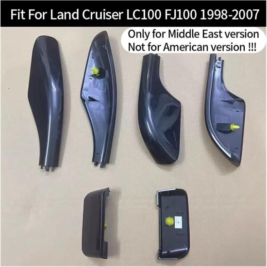 Car Roof Rails Rack End Cover Shel Replacement 4pcs Fit for Land Cruiser LC100 FJ100 1998-2007(Black)