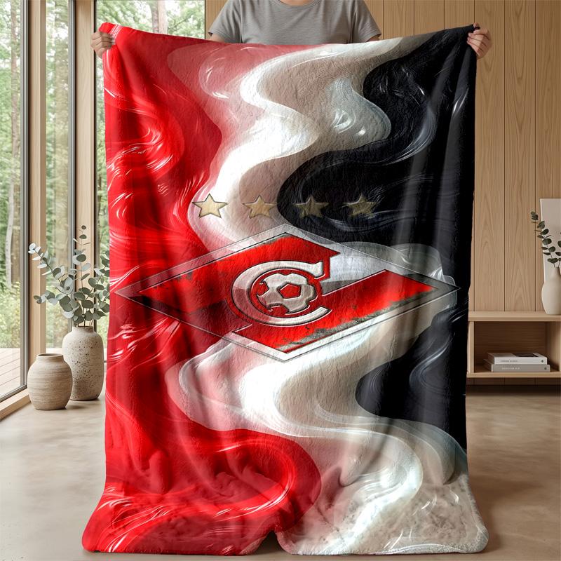 Spartak Moscow Theme Blanket Soft Flannel Fleece Blanket Warm Lightweight Throw Blanket for Home Sofa Bed