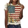 Women T Shirt 3D Printed Top Blouse United States 250th Print T Shirt Short Shirts Summer Tops Tees