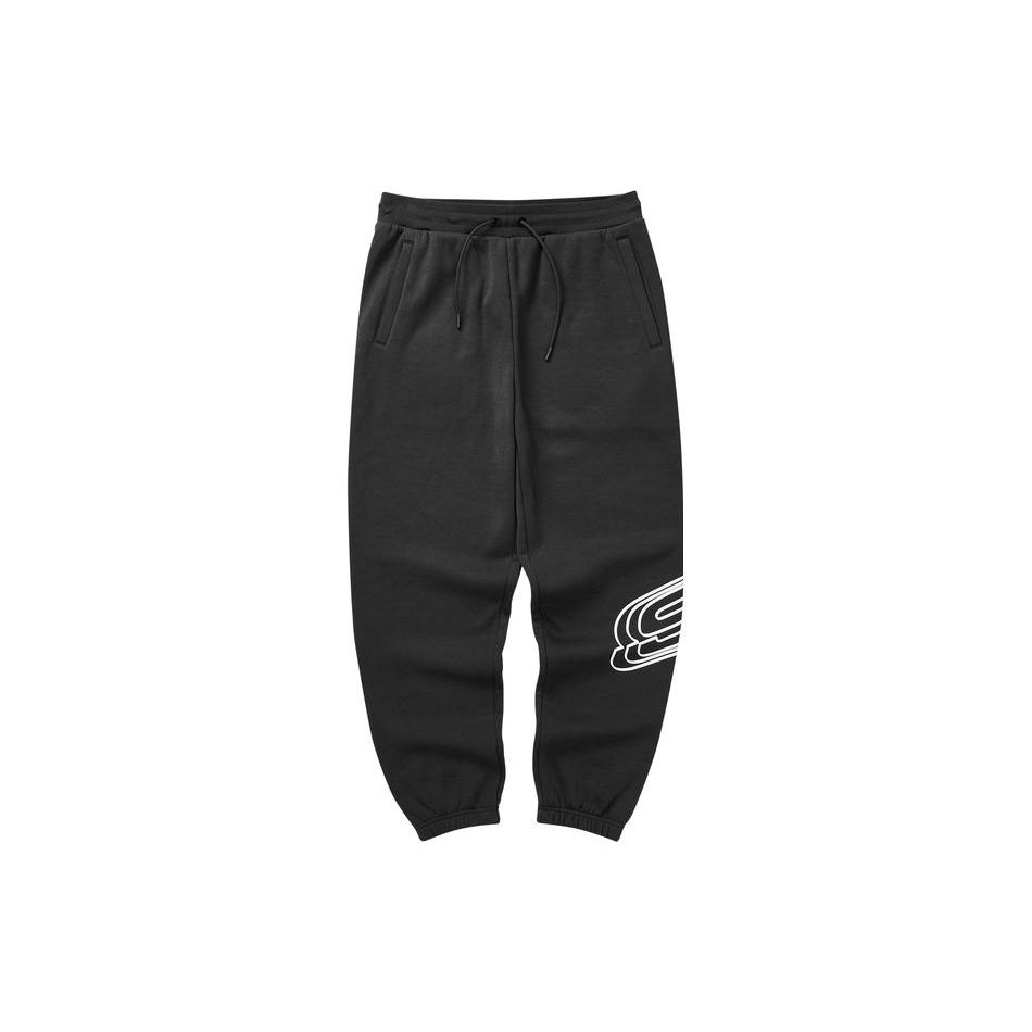 Skechers Solid Color Fleece Loose Fit Jogger Sweatpants Men bottoms Carbon-Black L322M046-0018 L