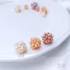 Hand-Woven Natural Freshwater Pearl Flower Ball Earrings and Beads