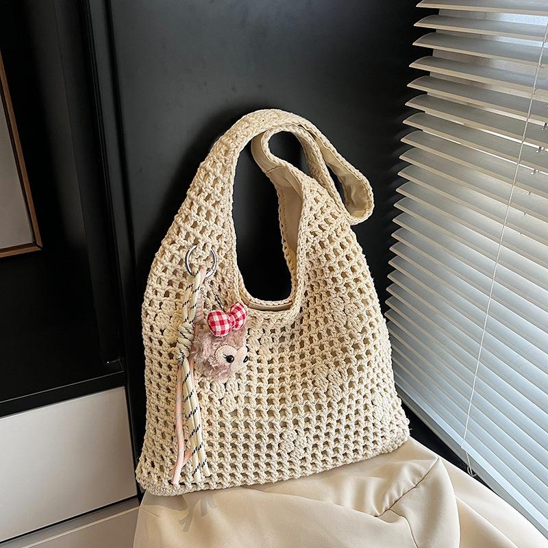 Lazy Knitted Straw Bag Women's New Large-capacity Woven Shoulder Bag Casual Versatile Tote Bag