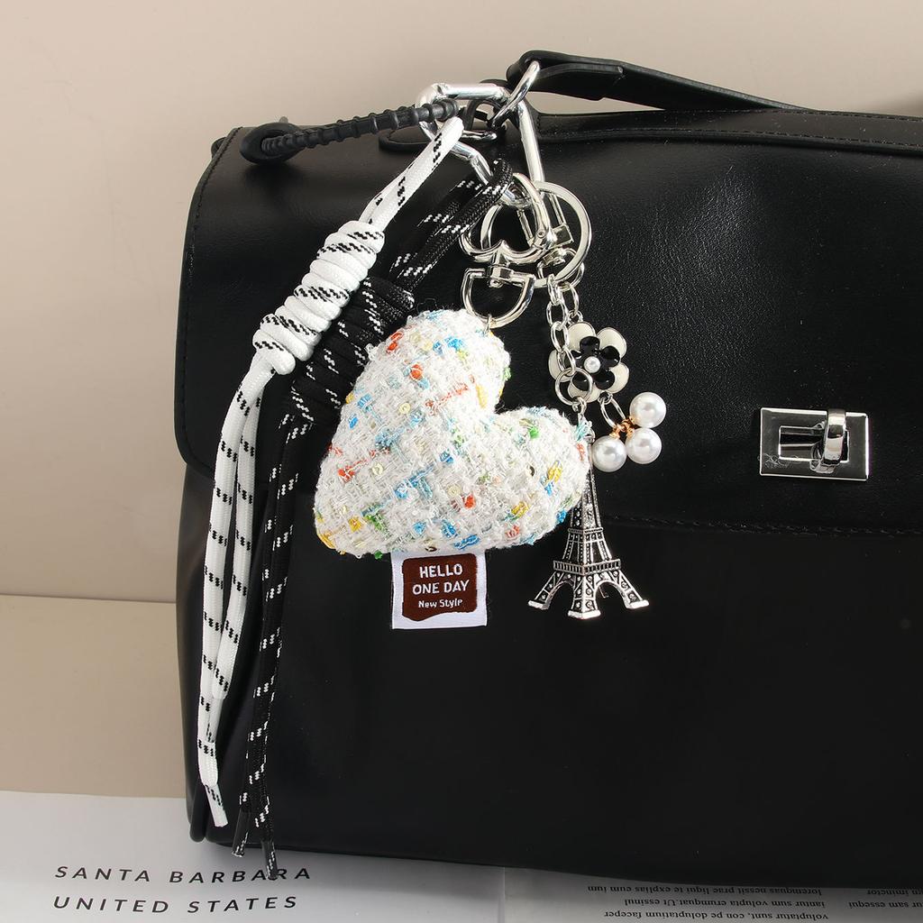 Moda ins tessuto ragazza amore fiocco corda intrecciata borsa senso di alta gamma ciondolo appeso stile miu ciondolo borsa a vento
