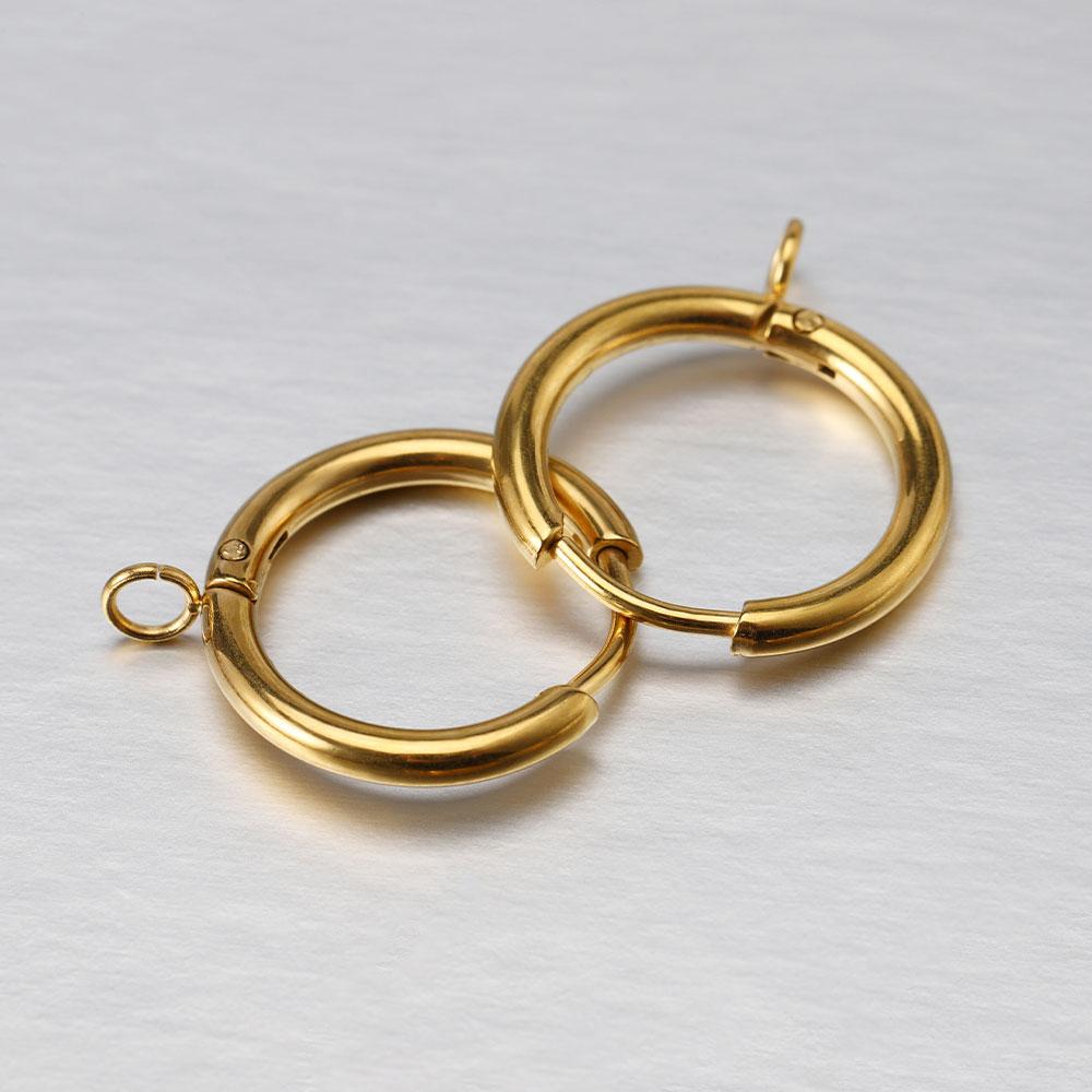MINGXUAN 10pcs Gold Stainless Steel Earring Hook with Loop Ear Post Jump Ring French Earrings Earwire for Jewelry Making DIY