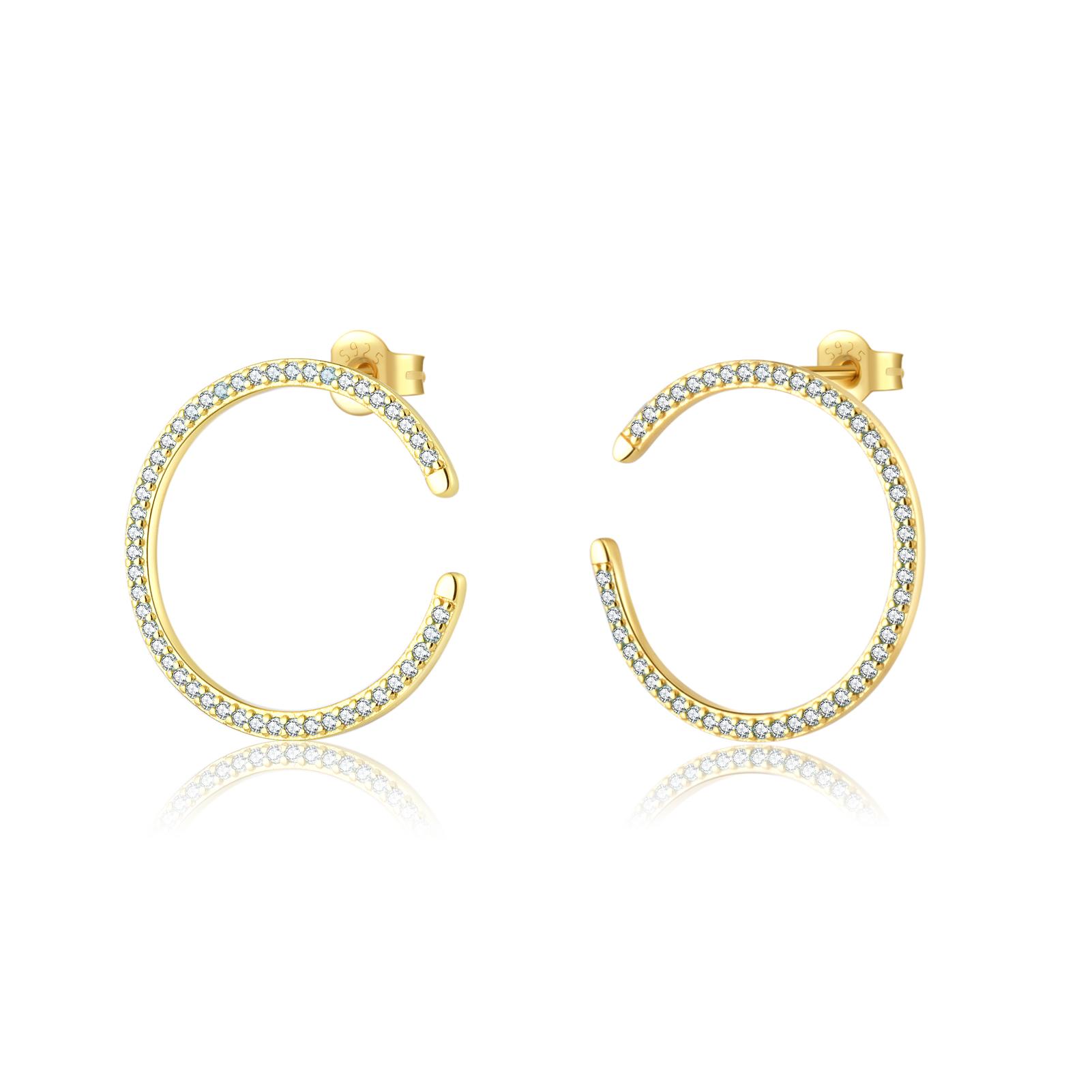 

ANDYWEN 925 Sterling Silver Big Circle Zircon CZ Piercing Stud Earring Pendiente Luxury Women Party Fine Jewelry Crystal GiftA M