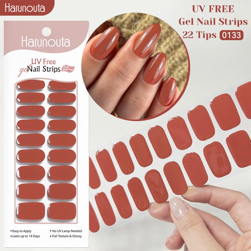 22 stroken UV-vrije nagelgelstrips Gel Lente Seizoen Polish Nagelsicker Harsvrije Kleefstrips voor Nagels Langdurige Wrap