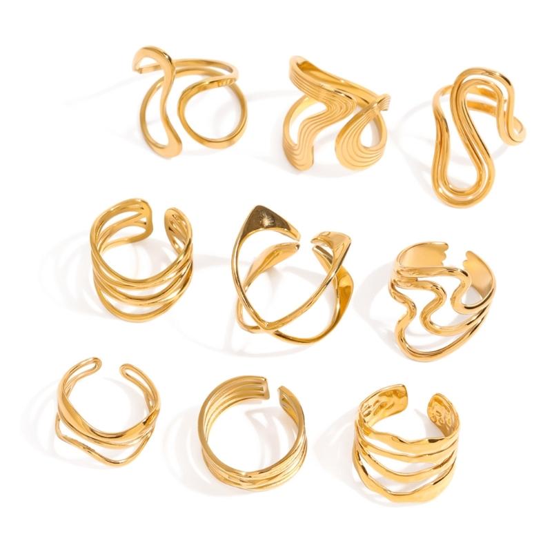 Gothics Styles Patchwork Shaped Rings Fashion Accessory for Men and Women Unique Designs Jewelry Party Supplies Gifts
