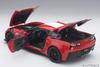 AUTOart Chevrolet Corvette C7 GranSport Stripe Black Hashmark 1/18 Red/White