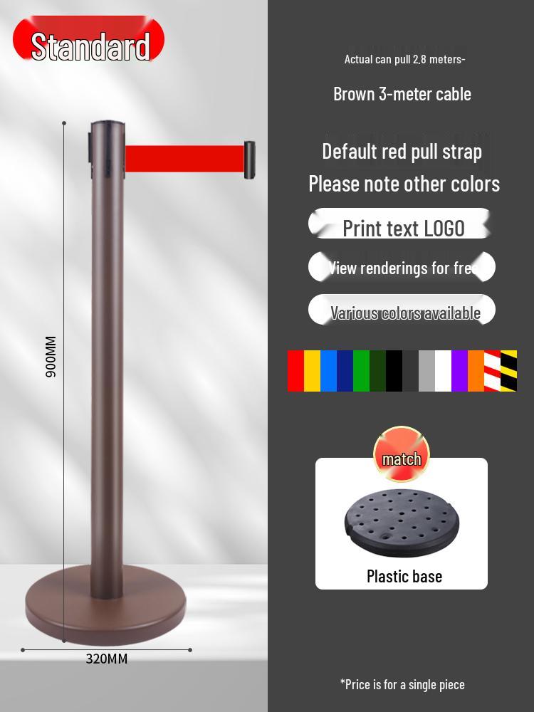 Retractable Queue Barrier Post with Belt