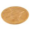 Bambus Runde Snackplatte 20/25/30cm Obstplatte Serviertablett mit Fächern Servierplatten Schinken