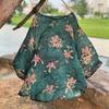 Women Vintage Print Floral T-Shirts Button Loose High Quality O-Neck Long Sleeve Autumn T-Shirts