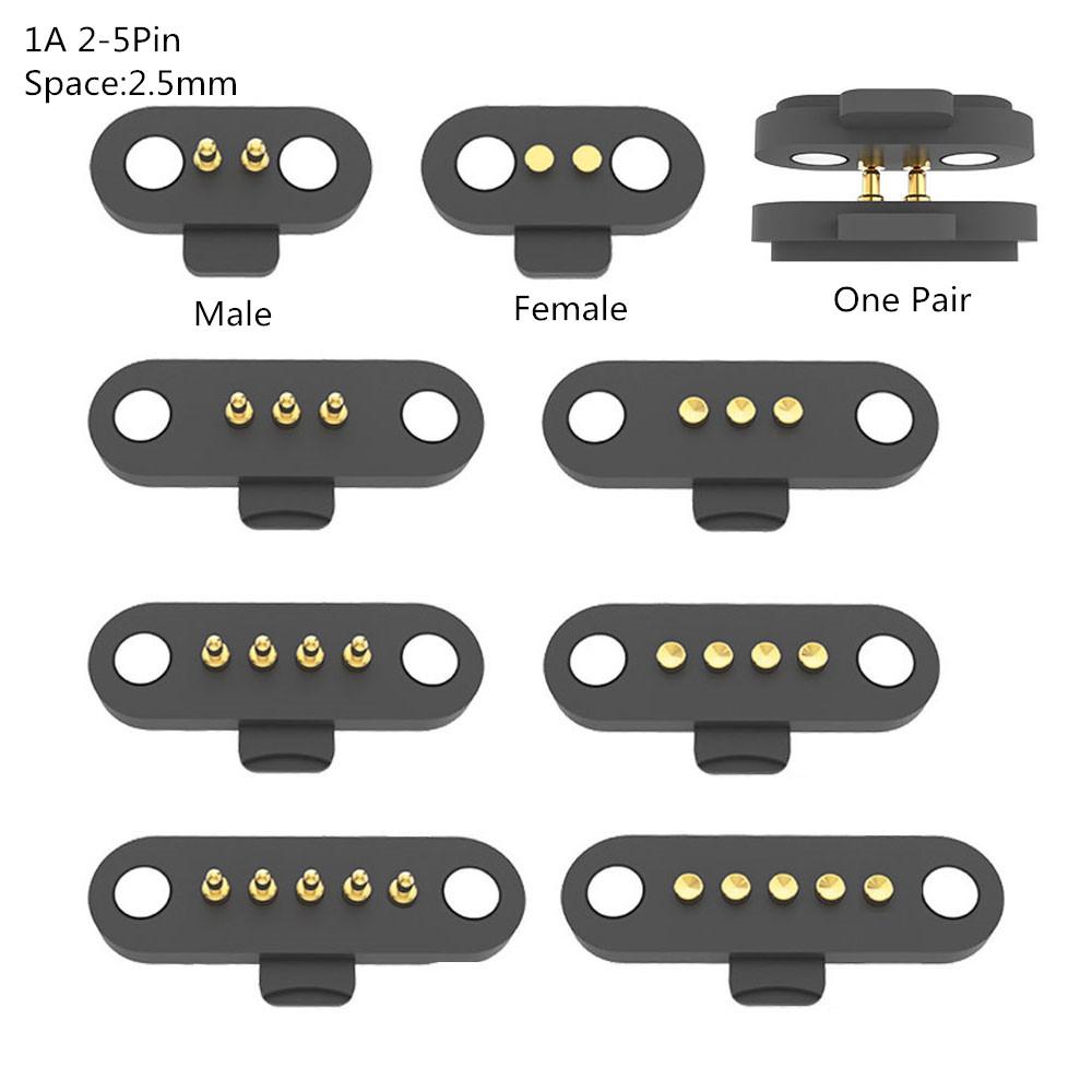 1 Paar 12V 1A Wasserdichter Magnetischer Pogo-Pin-Steckverbinder Pogopin Stecker Buchse 2,5 MM Federbelastete DC-Strombuchse 60g Elastische Kraft