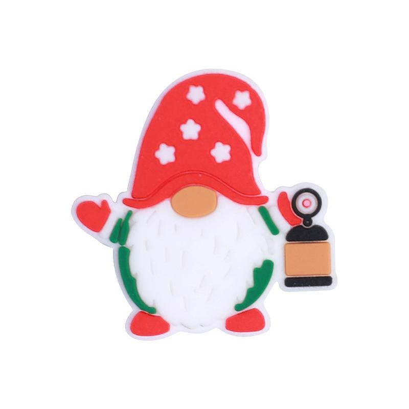 10pcs New Christmas Santa Snowman Silicone Beads For Jewelry Making DIY Pacifier chain Clips Teether Beads Christmas Gifts